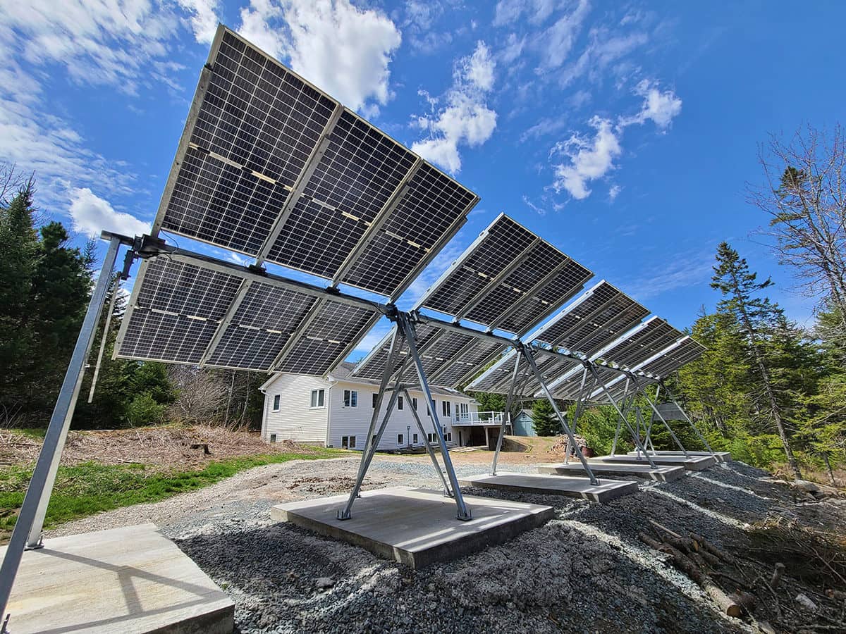 30-panel seasonally-adjustable bifacial array in Hammonds Plains