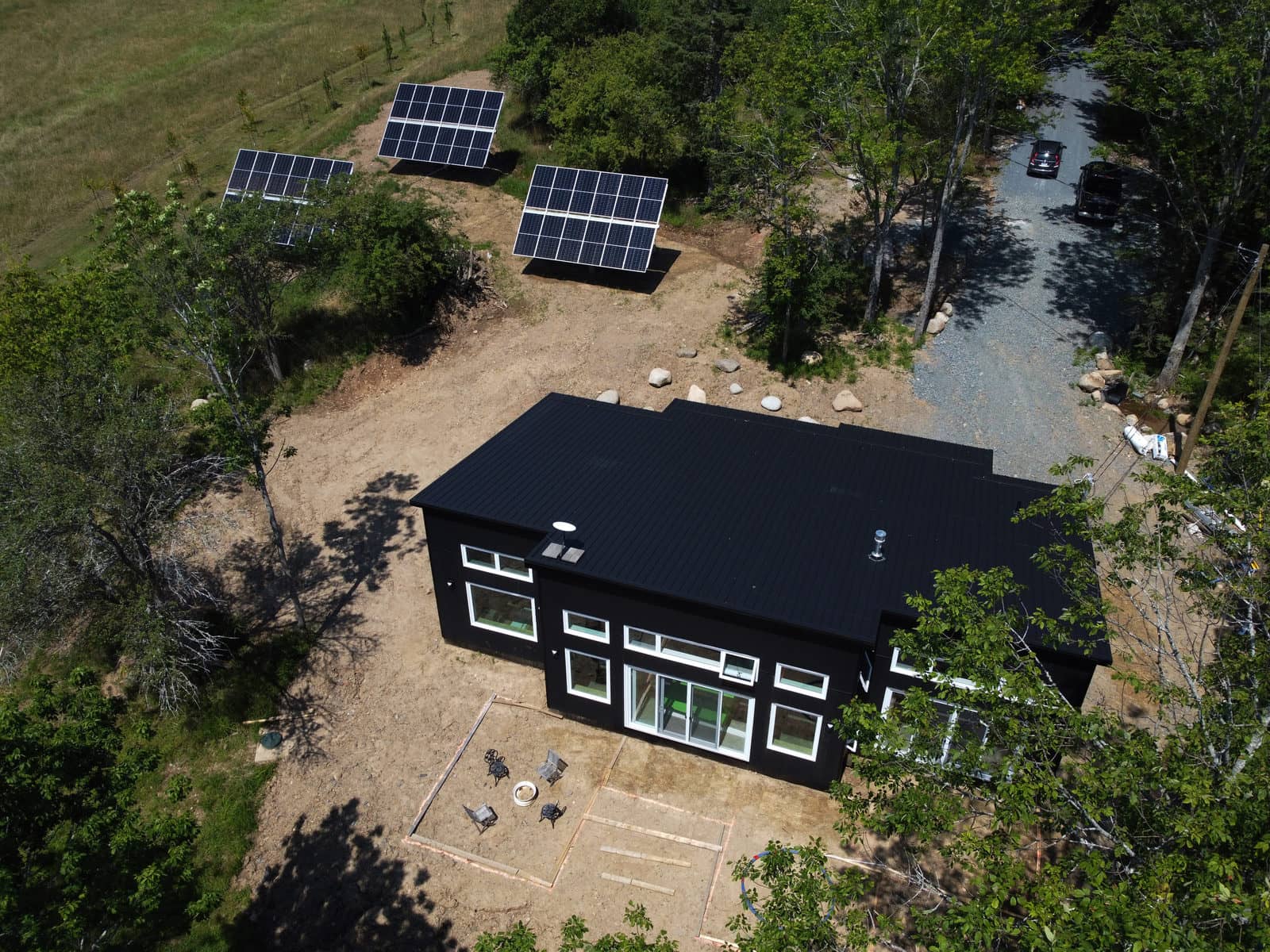 Three 12-panel pole mount arrays in Lunenburg