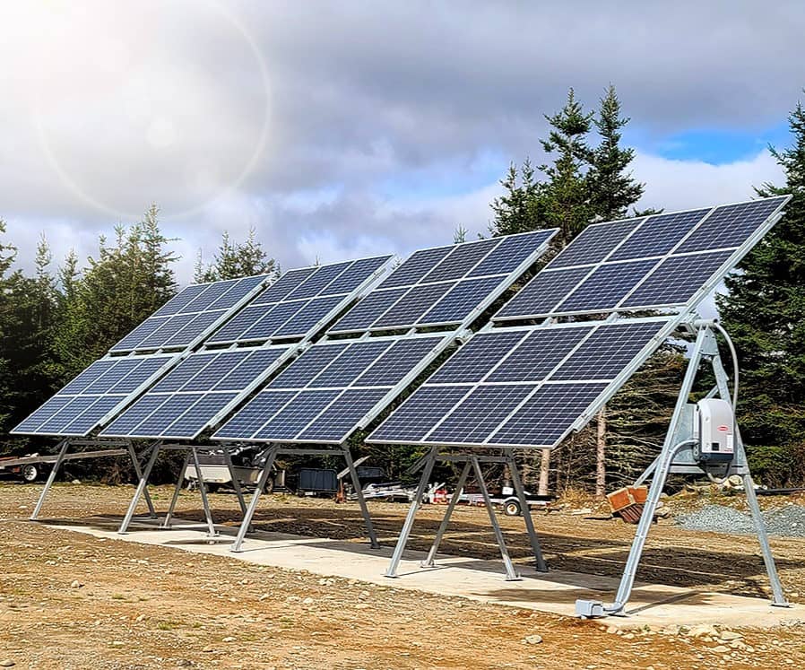 24-panel bifacial array on a single concrete pad in Upper Lakeville
